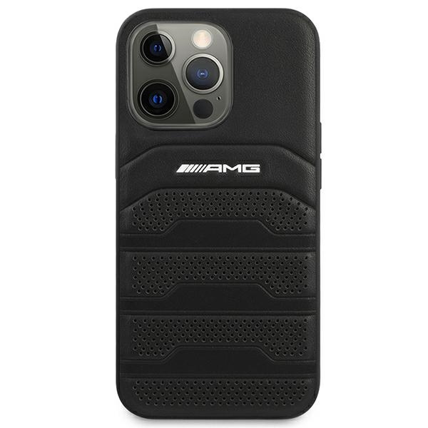 Kryt Mercedes AMG AMHCP14XGSEBK Apple iPhone 14 Pro Max black hardcase Leather Debossed Lines