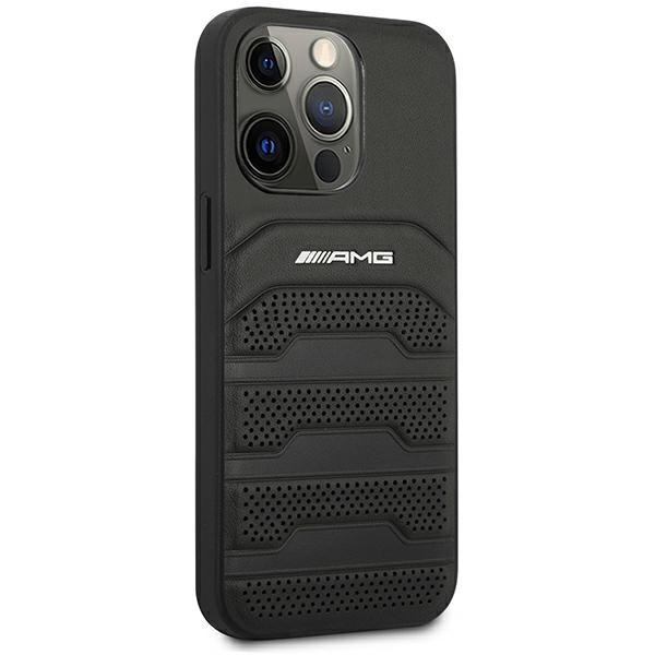 Kryt Mercedes AMG AMHCP14XGSEBK Apple iPhone 14 Pro Max black hardcase Leather Debossed Lines