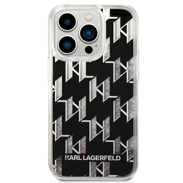 Kryt Karl Lagerfeld KLHCP14LLMNMK Apple iPhone 14 Pro hardcase black Liquid Glitter Monogram