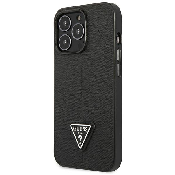 Kryt Guess GUHCP14LPSATLK Apple iPhone 14 Pro black hardcase SaffianoTriangle Logo