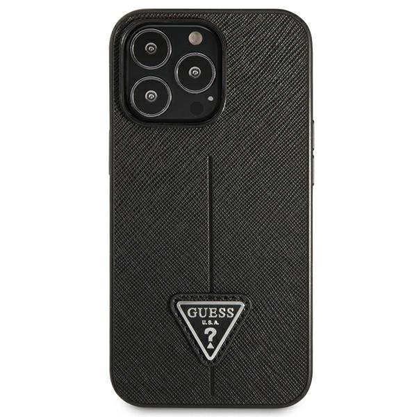 Kryt Guess GUHCP14LPSATLK Apple iPhone 14 Pro black hardcase SaffianoTriangle Logo