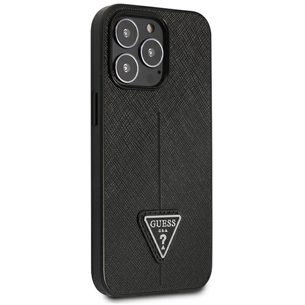 Kryt Guess GUHCP14LPSATLK Apple iPhone 14 Pro black hardcase SaffianoTriangle Logo