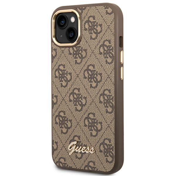 Kryt Guess GUHCP14MHG4SHW Apple iPhone 14 Plus / 15 Plus brown hard case 4G Vintage Gold Logo