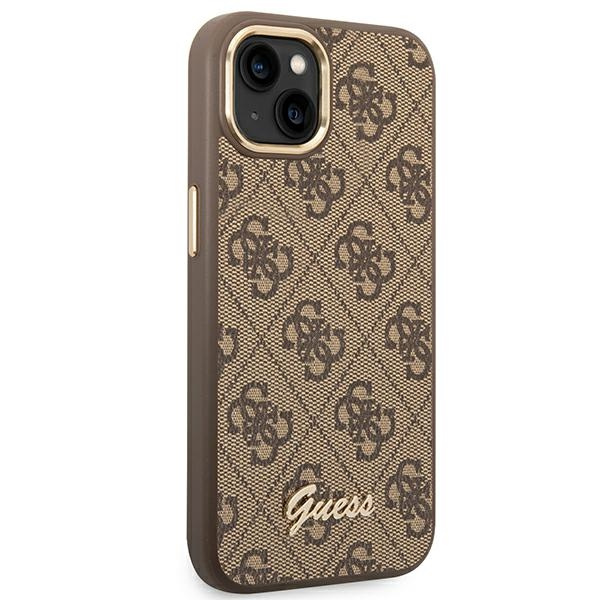 Kryt Guess GUHCP14MHG4SHW Apple iPhone 14 Plus / 15 Plus brown hard case 4G Vintage Gold Logo
