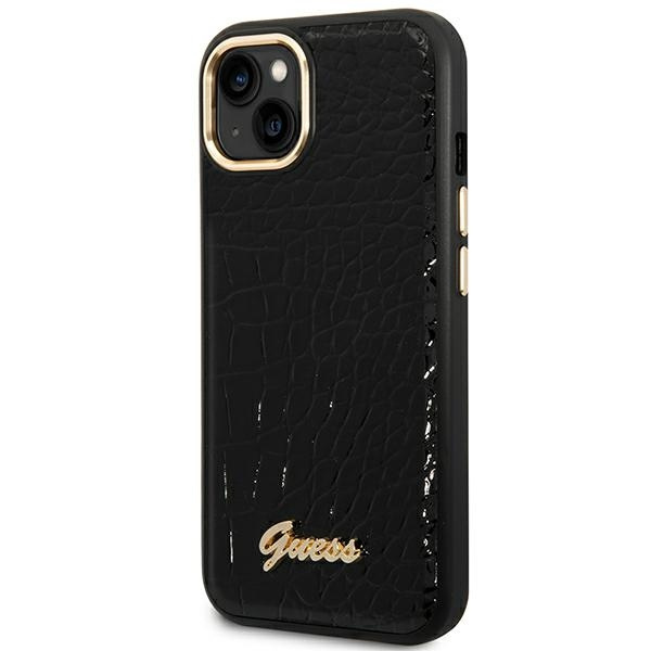 Kryt Guess GUHCP14MHGCRHK Apple iPhone 14 Plus / 15 Plus black hardcase Croco Collection