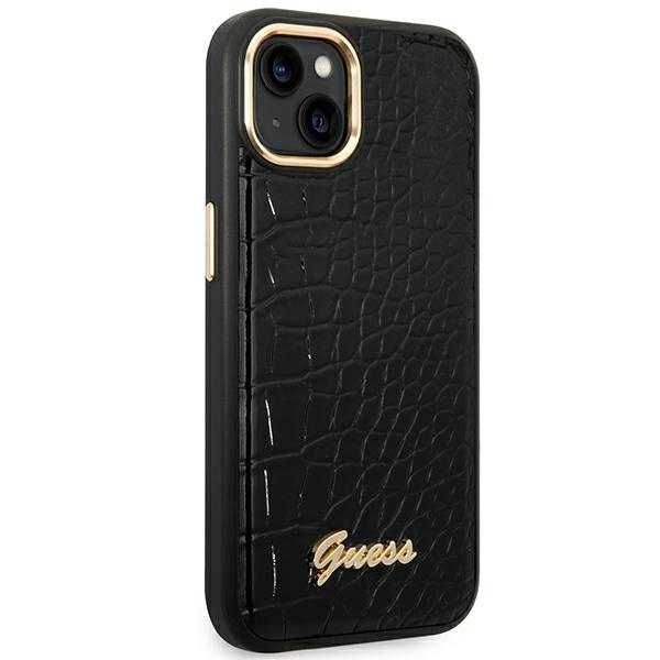 Kryt Guess GUHCP14MHGCRHK Apple iPhone 14 Plus / 15 Plus black hardcase Croco Collection