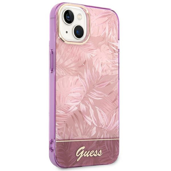 Kryt Guess GUHCP14MHGJGHP Apple iPhone 14 Plus / 15 Plus pink hardcase Jungle Collection