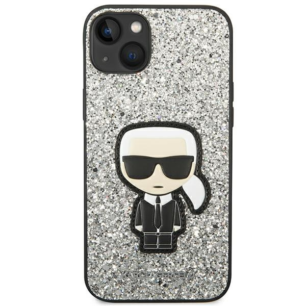 Kryt Karl Lagerfeld KLHCP14MGFKPG Apple iPhone 14 Plus / 15 Plus hardcase silver Glitter Flakes Ikonik