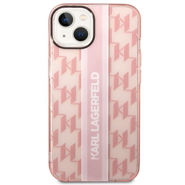 Kryt Karl Lagerfeld KLHCP14MHKLSPCP Apple iPhone 14 Plus / 15 Plus hardcase pink Mono Vertical Stripe