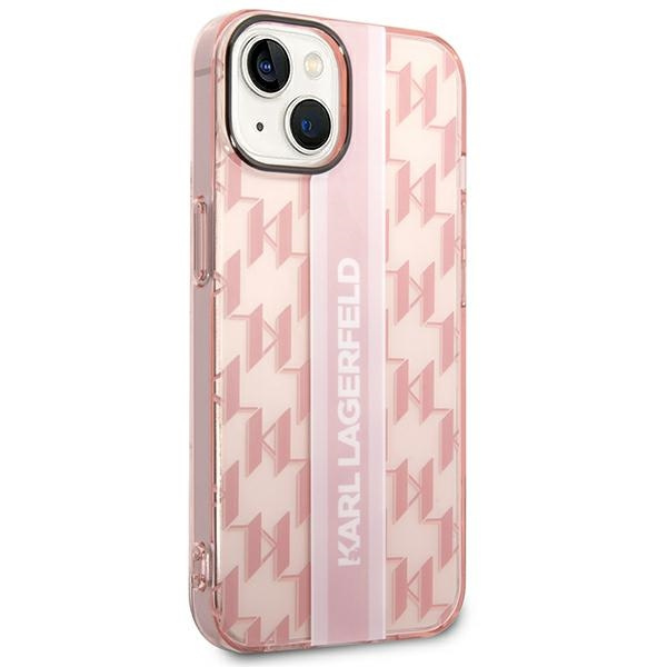 Kryt Karl Lagerfeld KLHCP14MHKLSPCP Apple iPhone 14 Plus / 15 Plus hardcase pink Mono Vertical Stripe