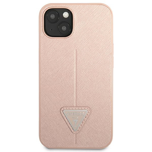 Kryt Guess GUHCP14MPSATLP Apple iPhone 14 Plus / 15 Plus pink hardcase SaffianoTriangle Logo