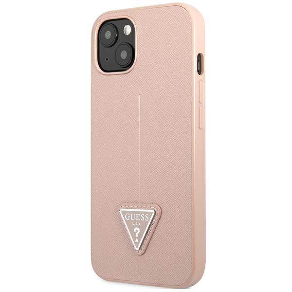 Kryt Guess GUHCP14MPSATLP Apple iPhone 14 Plus / 15 Plus pink hardcase SaffianoTriangle Logo