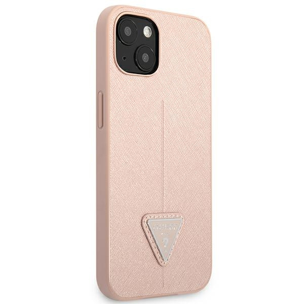 Kryt Guess GUHCP14MPSATLP Apple iPhone 14 Plus / 15 Plus pink hardcase SaffianoTriangle Logo