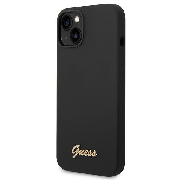 Kryt Guess GUHCP14MSLSMK Apple iPhone 14 Plus / 15 Plus black hard case Silicone Vintage Gold Logo