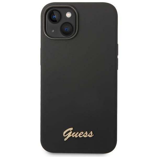 Kryt Guess GUHCP14MSLSMK Apple iPhone 14 Plus / 15 Plus black hard case Silicone Vintage Gold Logo