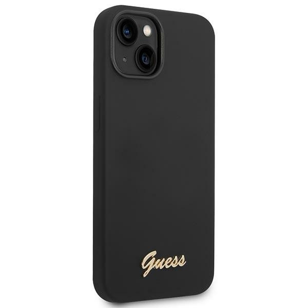 Kryt Guess GUHCP14MSLSMK Apple iPhone 14 Plus / 15 Plus black hard case Silicone Vintage Gold Logo