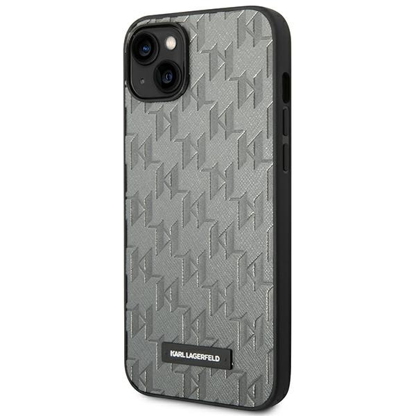 Kryt Karl Lagerfeld KLHCP14MSAKLHPG Apple iPhone 14 Plus / 15 Plus hardcase grey Saffiano Mono Metal Logo