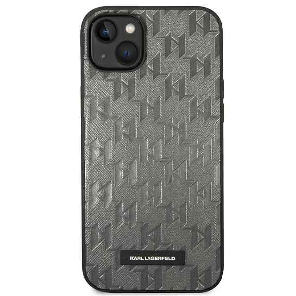 Kryt Karl Lagerfeld KLHCP14MSAKLHPG Apple iPhone 14 Plus / 15 Plus hardcase grey Saffiano Mono Metal Logo