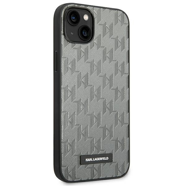 Kryt Karl Lagerfeld KLHCP14MSAKLHPG Apple iPhone 14 Plus / 15 Plus hardcase grey Saffiano Mono Metal Logo