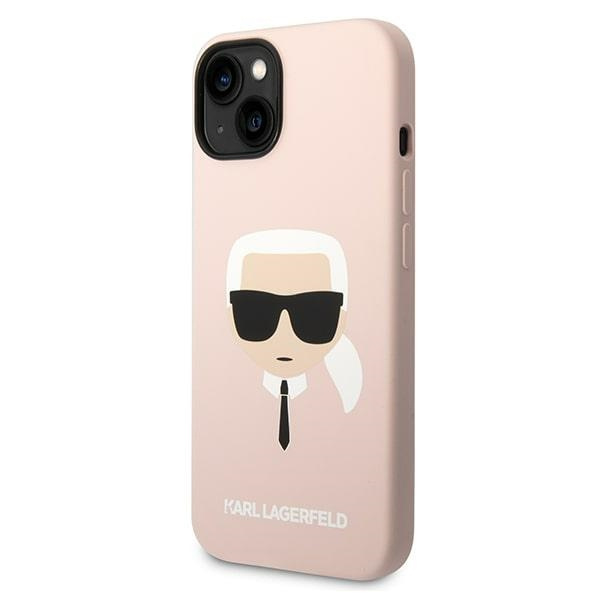 Kryt Karl Lagerfeld KLHCP14MSLKHLP Apple iPhone 14 Plus / 15 Plus hardcase pink Silicone Karl`s Head
