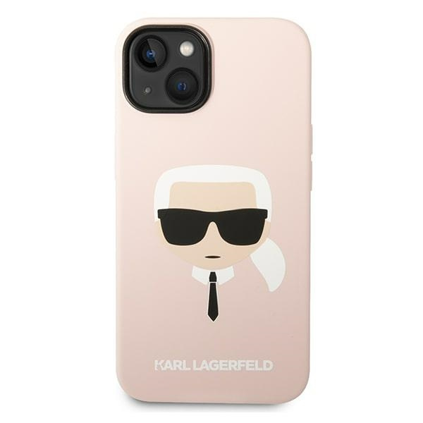 Kryt Karl Lagerfeld KLHCP14MSLKHLP Apple iPhone 14 Plus / 15 Plus hardcase pink Silicone Karl`s Head