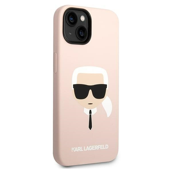 Kryt Karl Lagerfeld KLHCP14MSLKHLP Apple iPhone 14 Plus / 15 Plus hardcase pink Silicone Karl`s Head