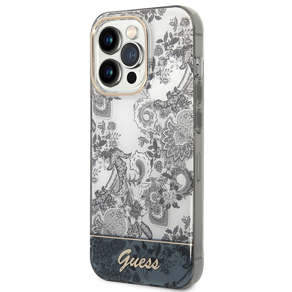 Kryt Guess GUHCP14XHGPLHG Apple iPhone 14 Pro Max grey hardcase Porcelain Collection