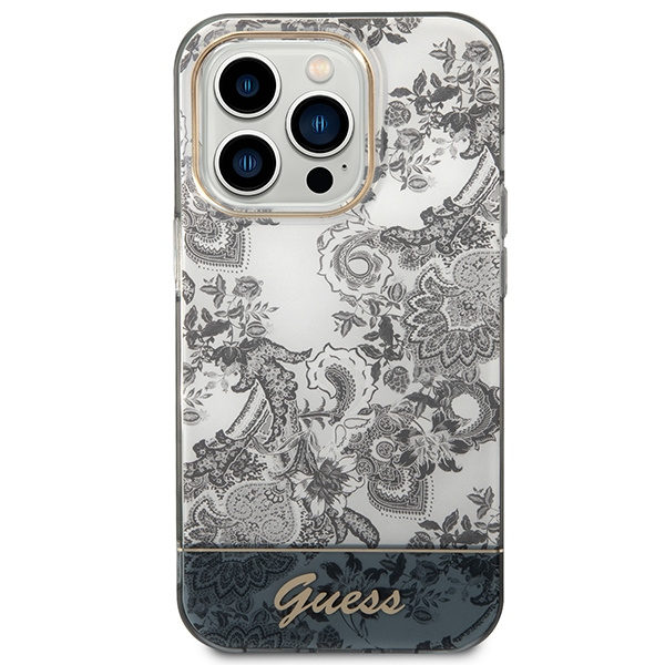 Kryt Guess GUHCP14XHGPLHG Apple iPhone 14 Pro Max grey hardcase Porcelain Collection