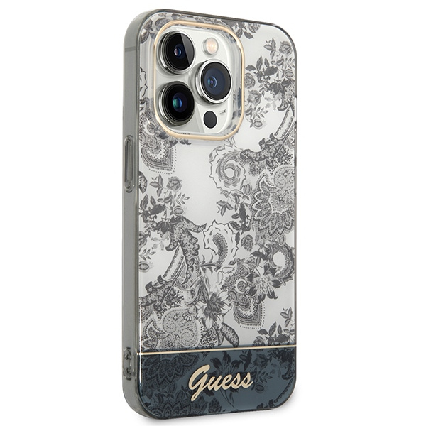 Kryt Guess GUHCP14XHGPLHG Apple iPhone 14 Pro Max grey hardcase Porcelain Collection