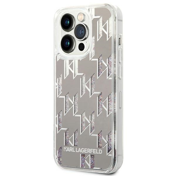 Kryt Karl Lagerfeld KLHCP14XLMNMS Apple iPhone 14 Pro Max hardcase silver Liquid Glitter Monogram