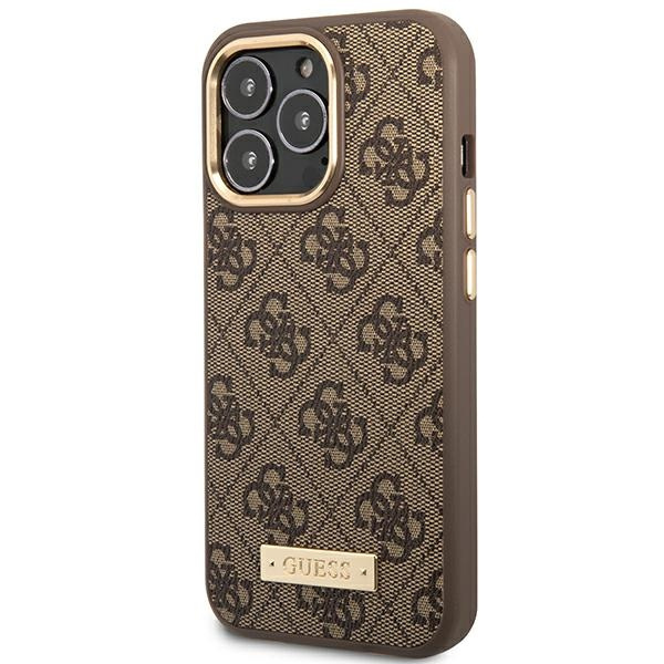 Kryt Guess GUHMP14LU4GPRW Apple iPhone 14 Pro brown hard case 4G Logo Plate MagSafe