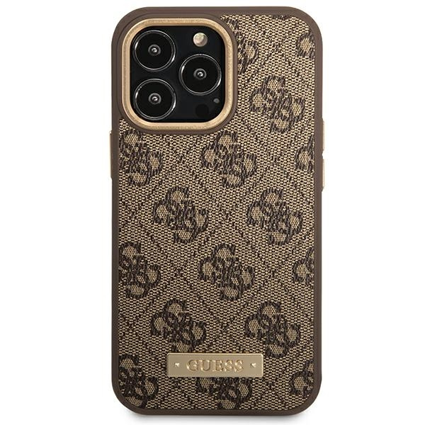 Kryt Guess GUHMP14LU4GPRW Apple iPhone 14 Pro brown hard case 4G Logo Plate MagSafe