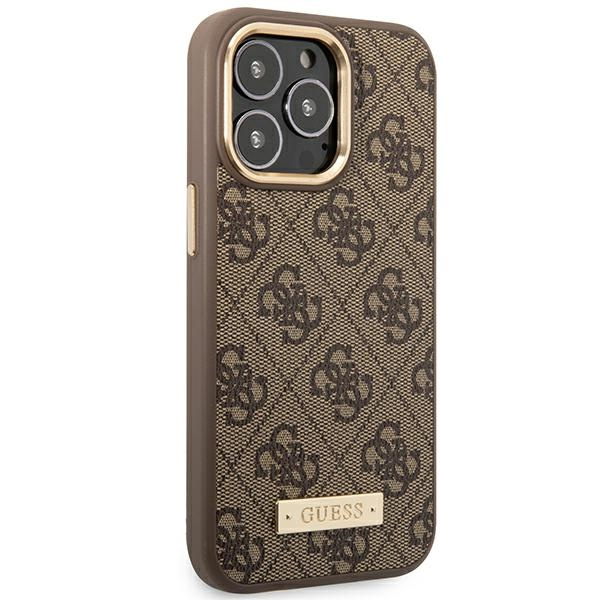 Kryt Guess GUHMP14LU4GPRW Apple iPhone 14 Pro brown hard case 4G Logo Plate MagSafe