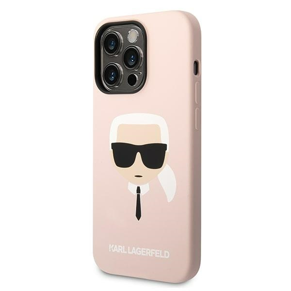 Kryt Karl Lagerfeld KLHMP14LSLKHLP Apple iPhone 14 Pro hardcase light pink Silicone Karl`s Head Magsafe