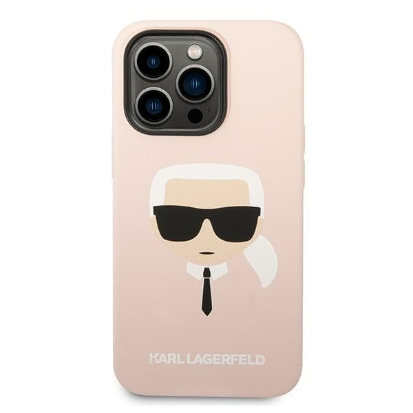 Kryt Karl Lagerfeld KLHMP14LSLKHLP Apple iPhone 14 Pro hardcase light pink Silicone Karl`s Head Magsafe