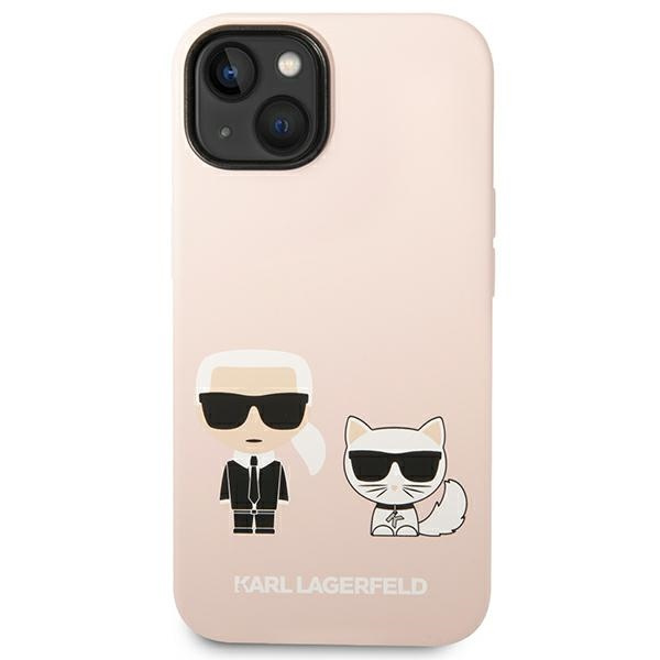 Kryt Karl Lagerfeld KLHMP14MSSKCI Apple iPhone 14 Plus / 15 Plus hardcase light pink Silicone Karl & Choupette Magsafe