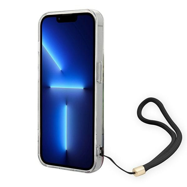 Kryt Guess GUOHCP14LHFLSB Apple iPhone 14 Pro blue hardcase Flower Strap