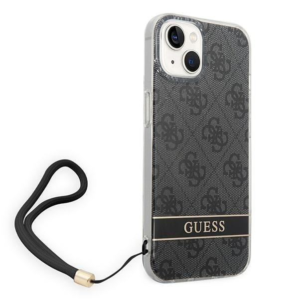 Kryt Guess GUOHCP14MH4STK Apple iPhone 14 Plus / 15 Plus black hardcase 4G Print Strap