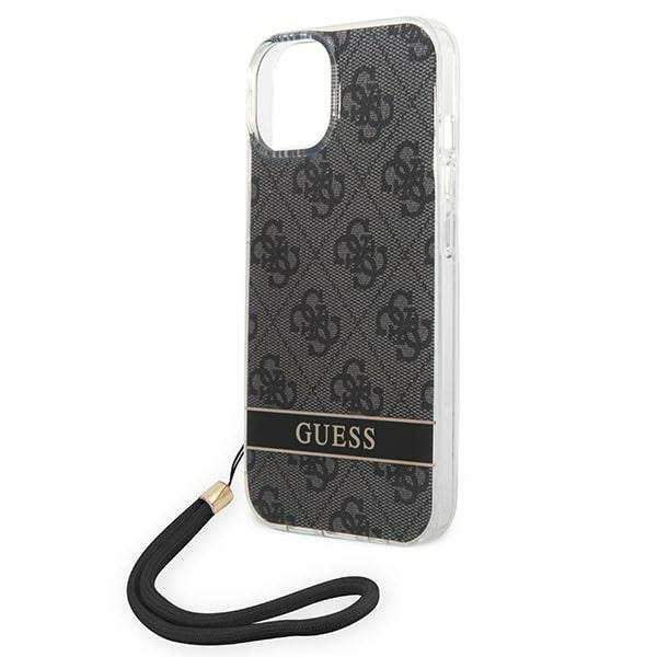 Kryt Guess GUOHCP14MH4STK Apple iPhone 14 Plus / 15 Plus black hardcase 4G Print Strap