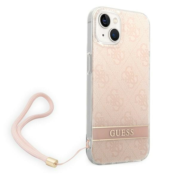Kryt Guess GUOHCP14MH4STP Apple iPhone 14 Plus / 15 Plus pink hardcase 4G Print Strap
