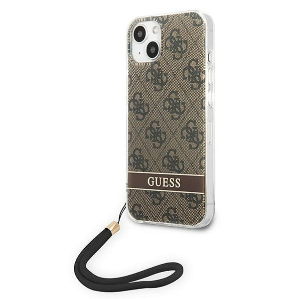 Kryt Guess GUOHCP14MH4STW Apple iPhone 14 Plus / 15 Plus brown hardcase 4G Print Strap