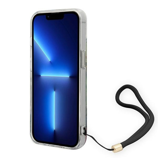 Kryt Guess GUOHCP14MHFLSB Apple iPhone 14 Plus / 15 Plus blue hardcase Flower Strap