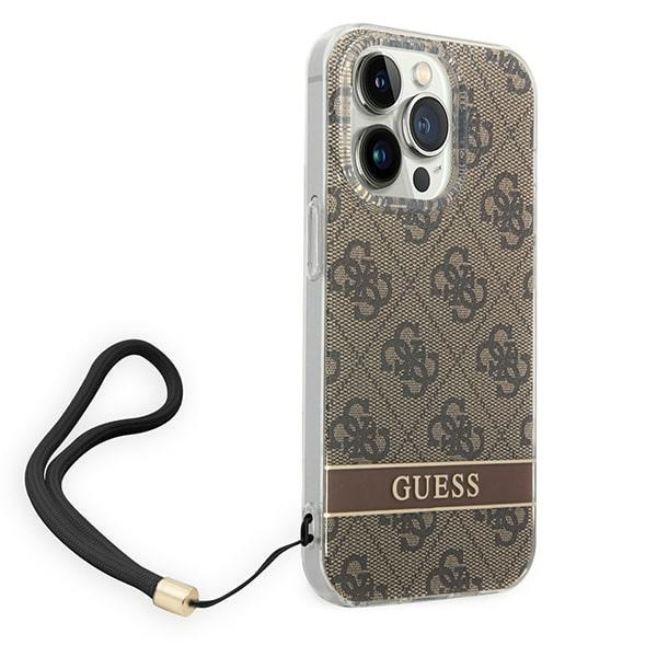 Kryt Guess GUOHCP14XH4STW Apple iPhone 14 Pro Max brown hardcase 4G Print Strap