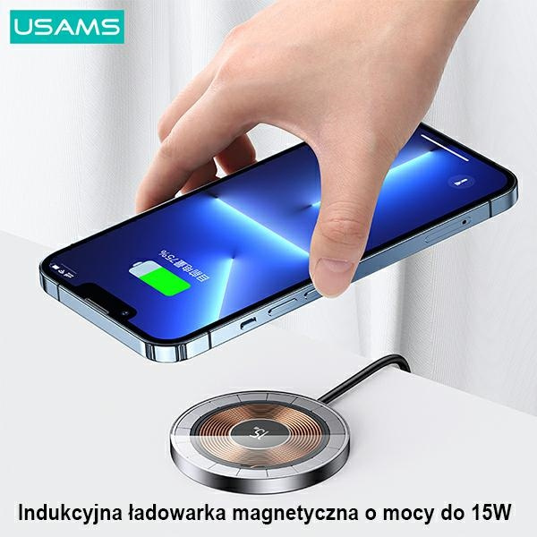 Bezdrátová nabíječka USAMS US-CD183 Wireless Charger magnetic 15W black CD183CDX01
