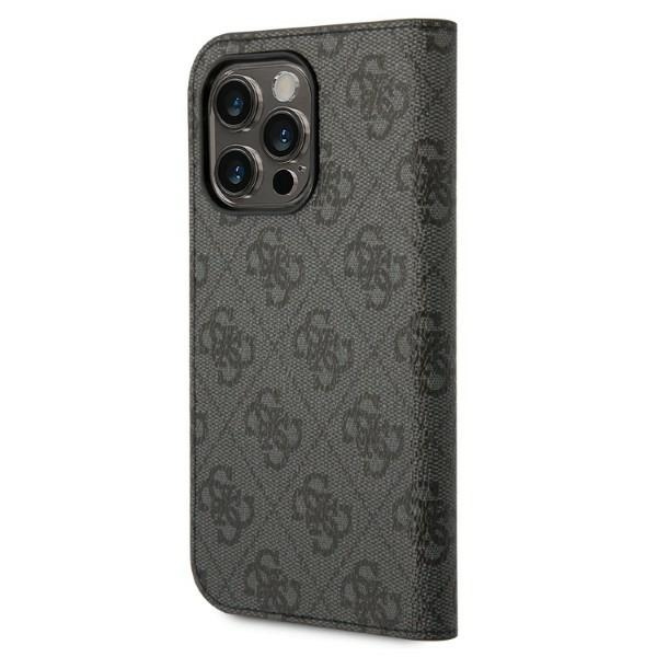 Kryt Guess GUBKP14LHG4SHK Apple iPhone 14 Pro black book 4G Vintage Gold Logo