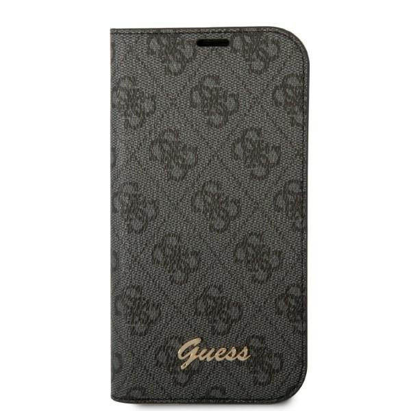 Kryt Guess GUBKP14LHG4SHK Apple iPhone 14 Pro black book 4G Vintage Gold Logo