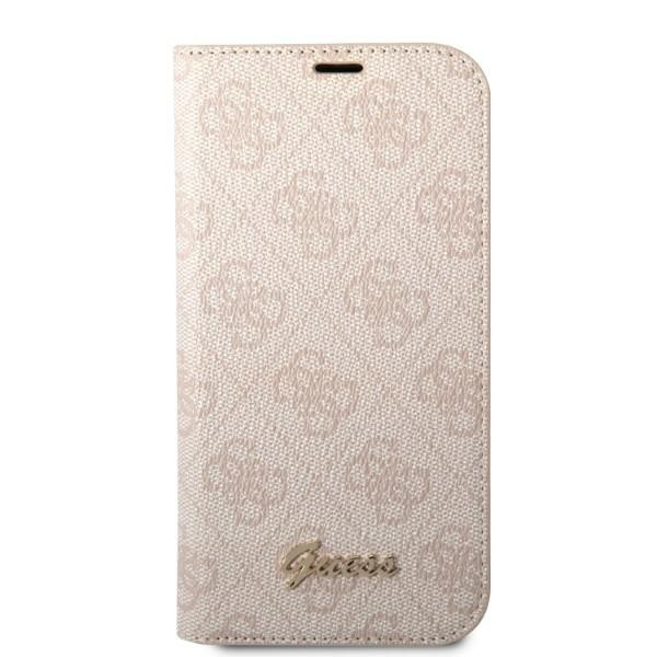 Kryt Guess GUBKP14XHG4SHP Apple iPhone 14 Pro Max pink book 4G Vintage Gold Logo