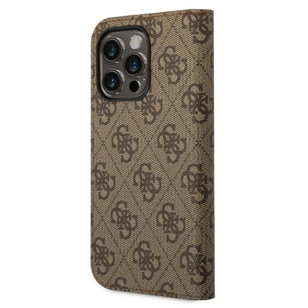 Kryt Guess GUBKP14XHG4SHW Apple iPhone 14 Pro Max brown book 4G Vintage Gold Logo