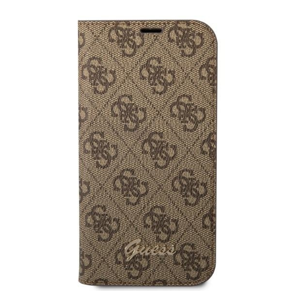 Kryt Guess GUBKP14XHG4SHW Apple iPhone 14 Pro Max brown book 4G Vintage Gold Logo