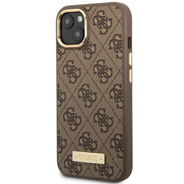 Kryt Guess GUHMP14MU4GPRW Apple iPhone 14 Plus / 15 Plus brown hard case 4G Logo Plate MagSafe